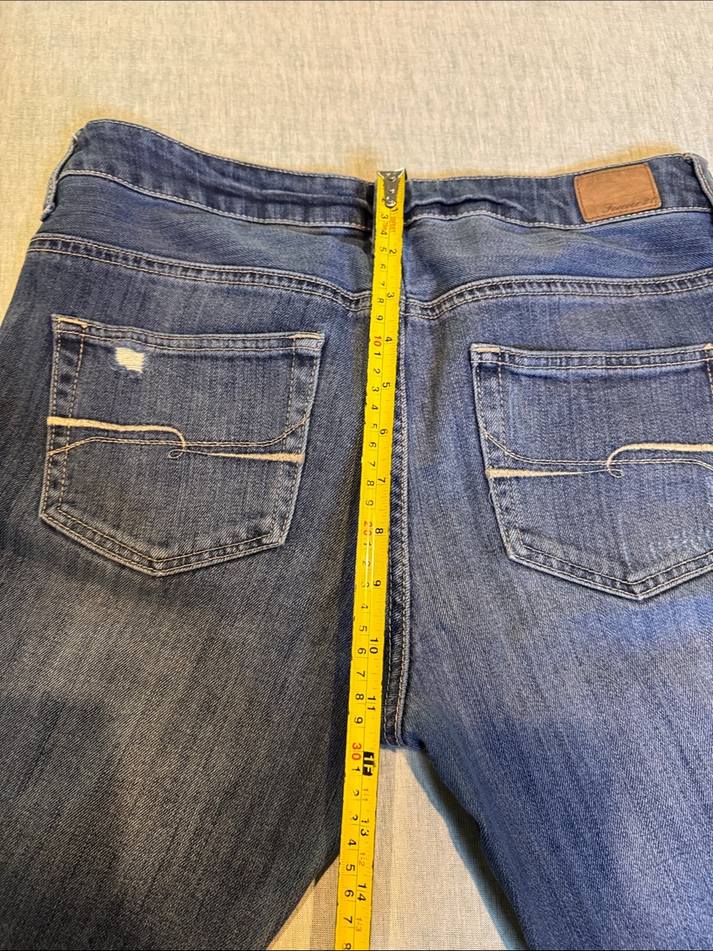 Forever 21 Dark Blue Distressed Boyfriend Jeans with Stud Accents - Picture 11 of 12